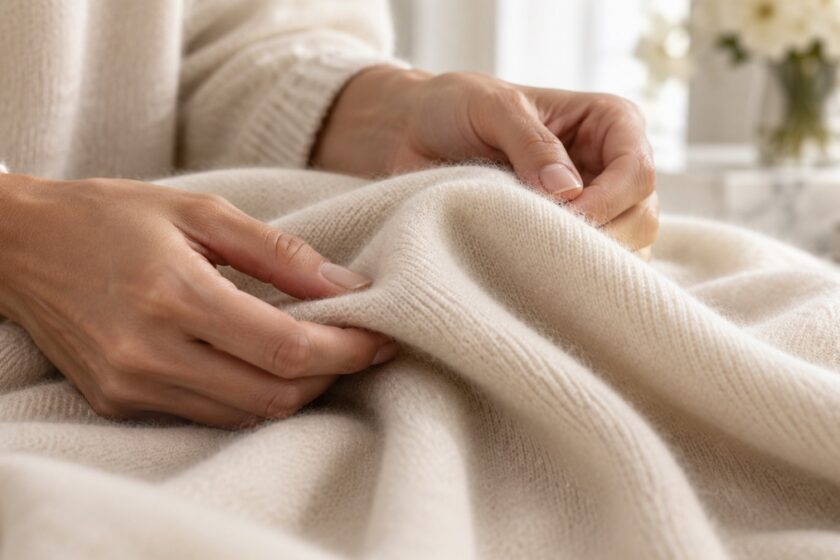 Lana di cashmere con texture morbida e pregiata