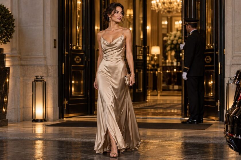 Outfit abito lungo elegante per la sera